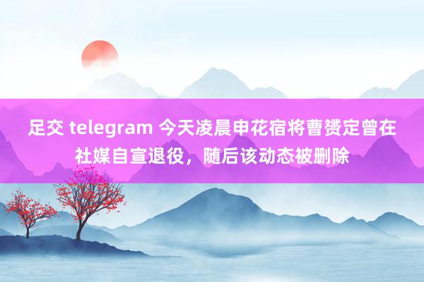 足交 telegram 今天凌晨申花宿将曹赟定曾在社媒自宣退役，随后该动态被删除