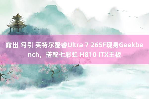 露出 勾引 英特尔酷睿Ultra 7 265F现身Geekbench，搭配七彩虹 H810 ITX主板