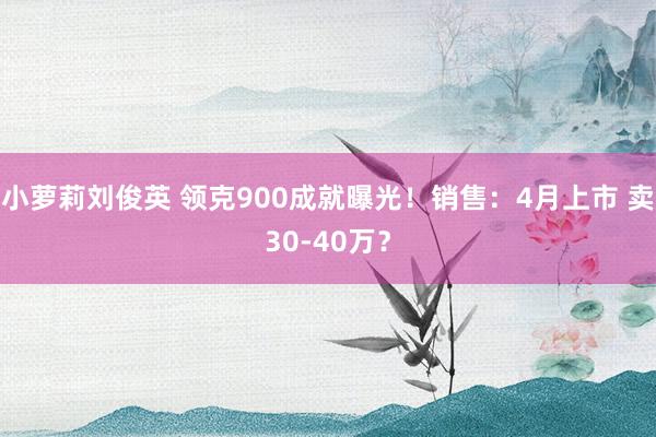 小萝莉刘俊英 领克900成就曝光！销售：4月上市 卖30-40万？